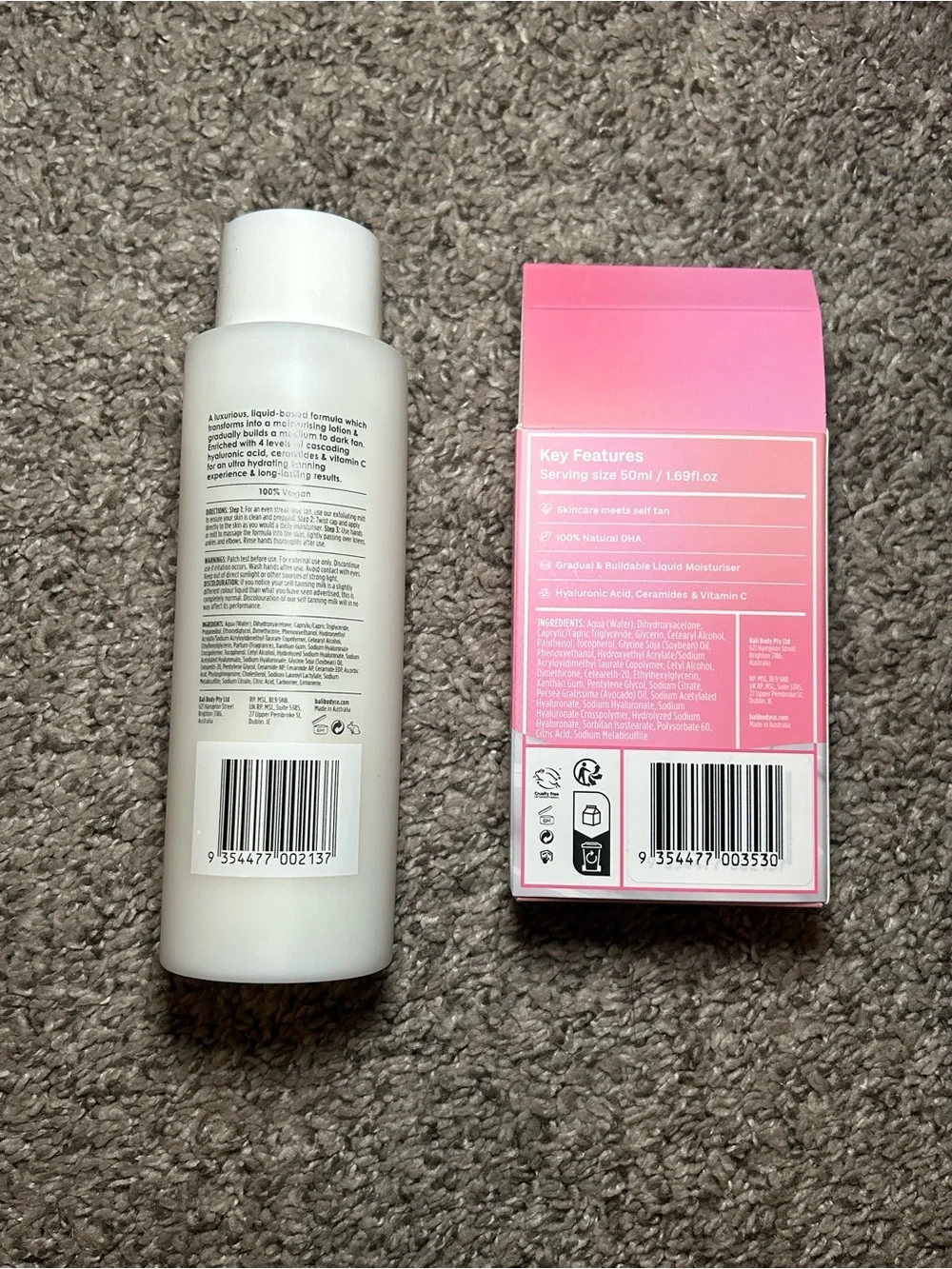 NEW! BALI BODY Self Tanning Milk & Face Tan Milk - White + Pink
